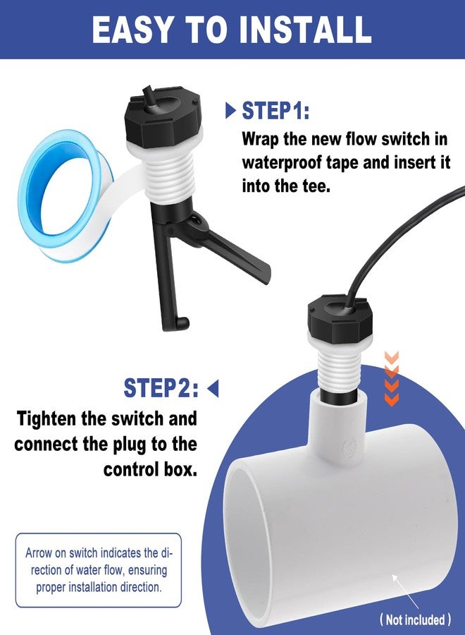 SZHY-LINK GLX-FLO-RP Flow Switch Assembly, Pool Flow Sensor Compatible with Goldline and Aquarite Salt Systems Pool Flow Switch with 15 ft. Cable - Image 4